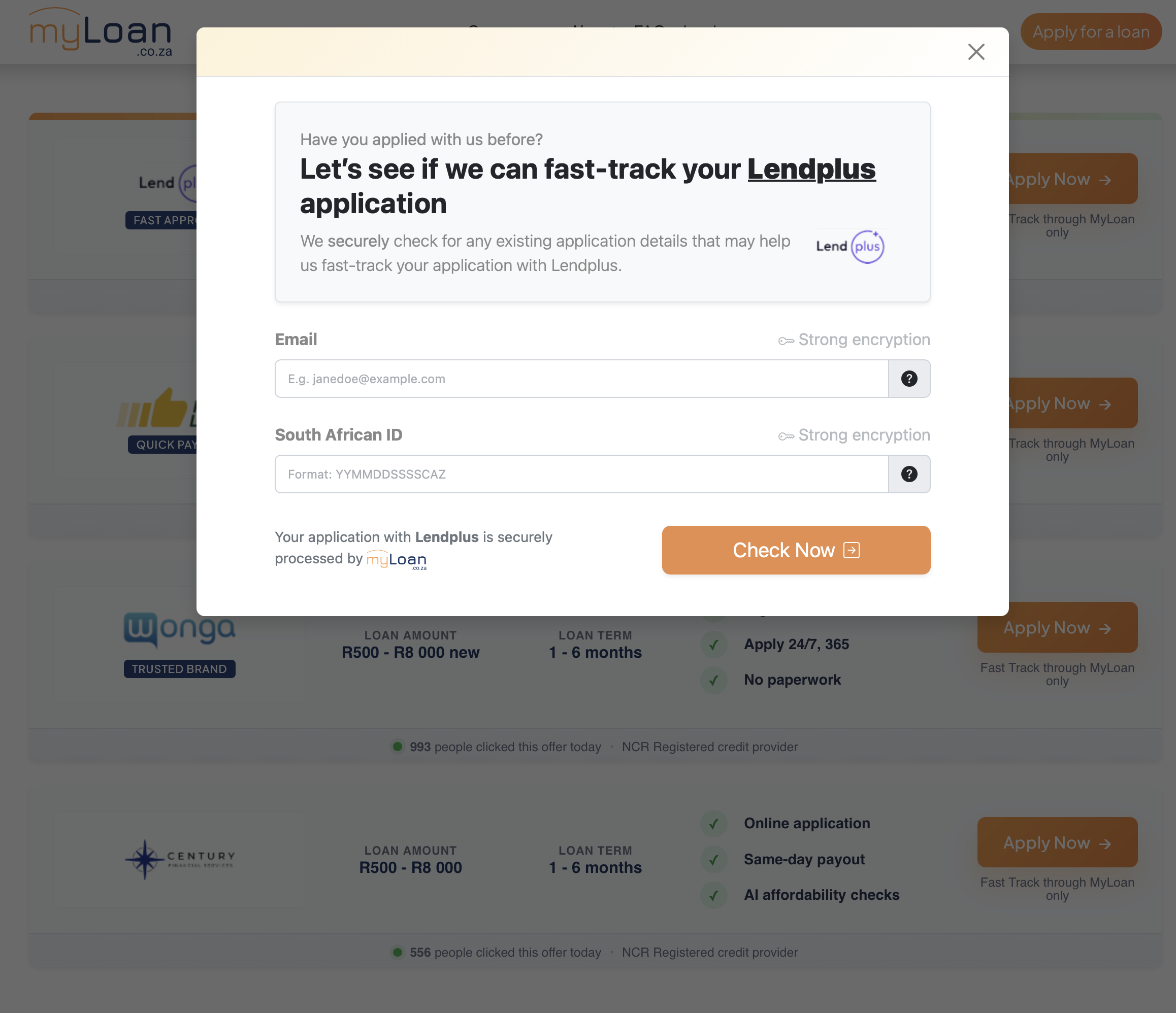 MyLoan comparison click